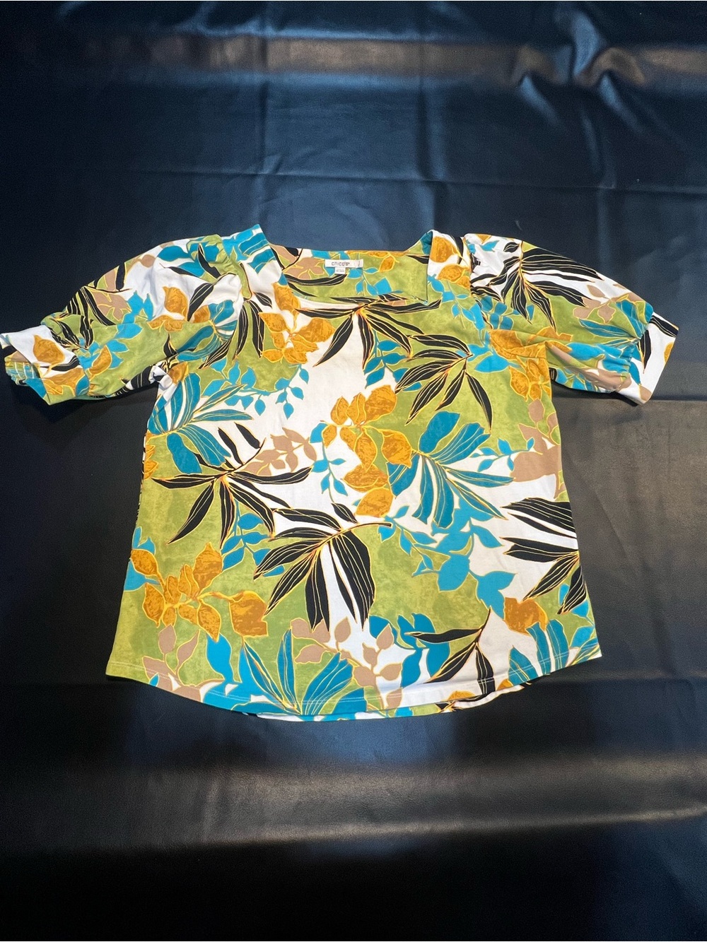 Chico’s Floral Tropical Balloon Sleeve Top Women’s XL Chico’s 3